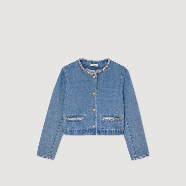Rhinestone denim jacket