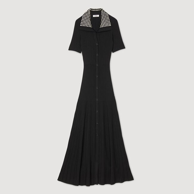 Knit maxi dress with studs