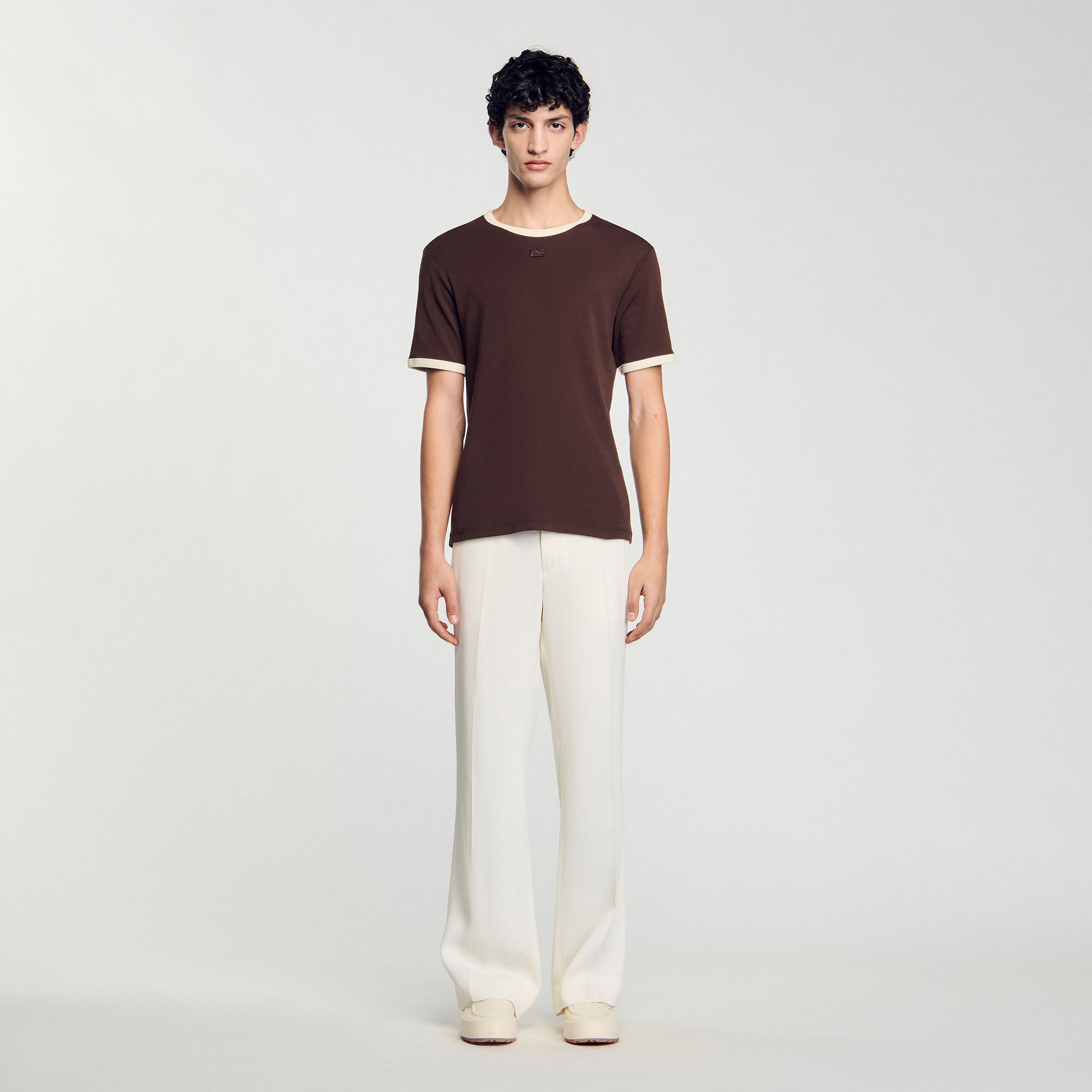 Two-tone patch T-shirt