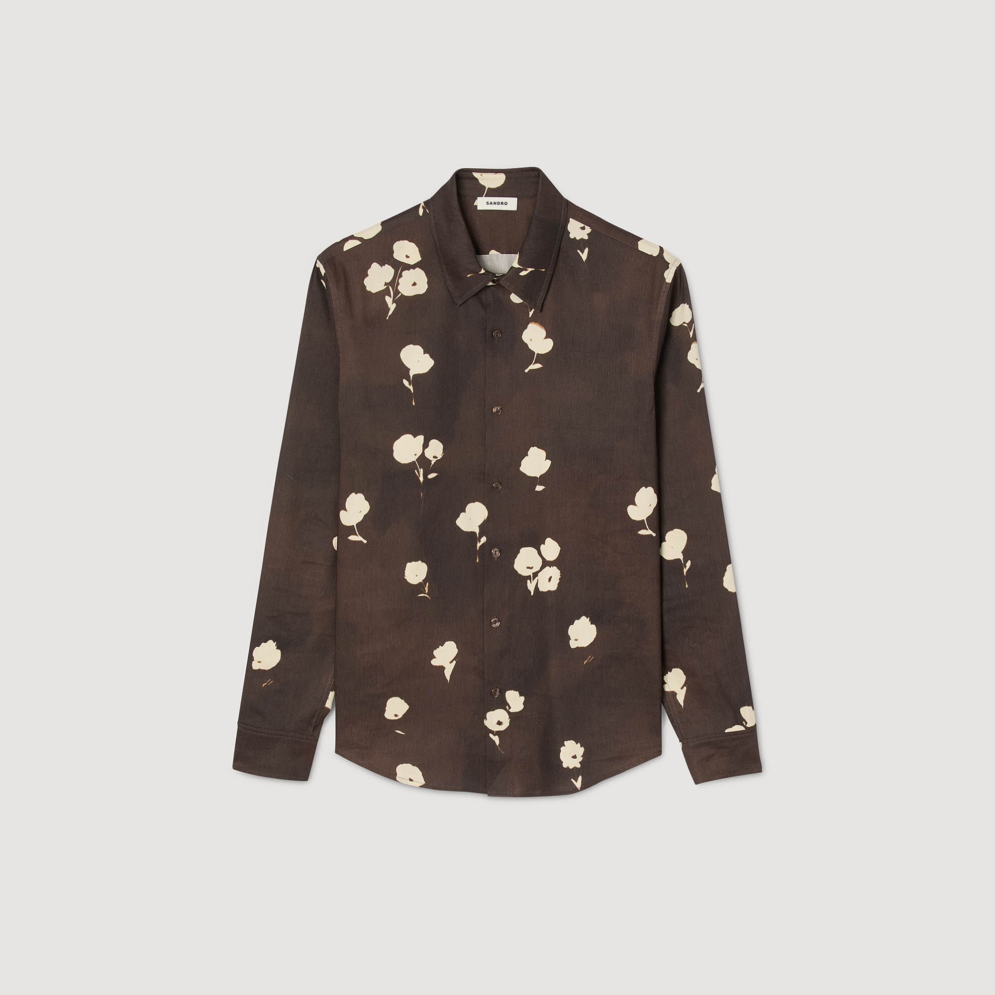 Floral print linen shirt