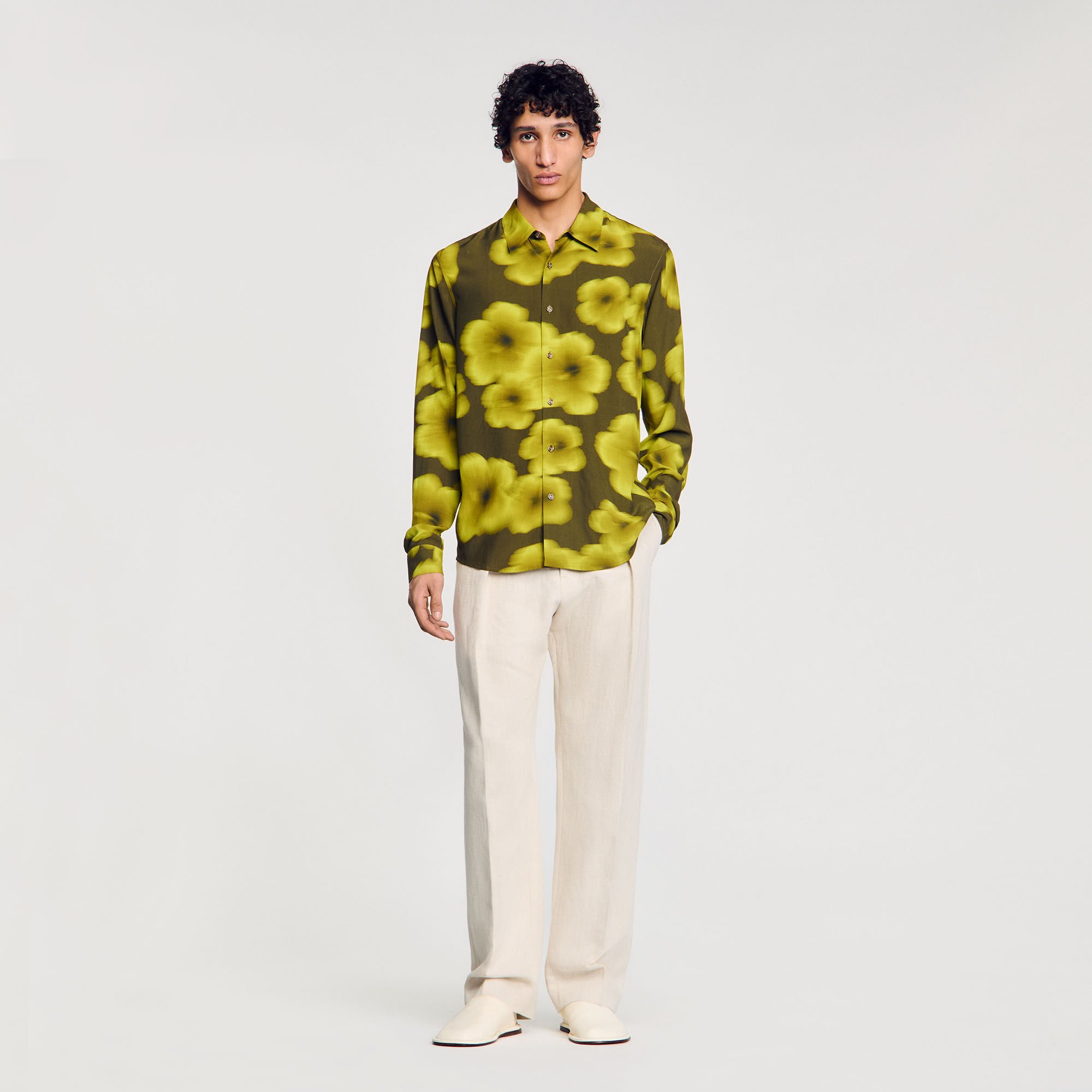 Loose-fit floral shirt