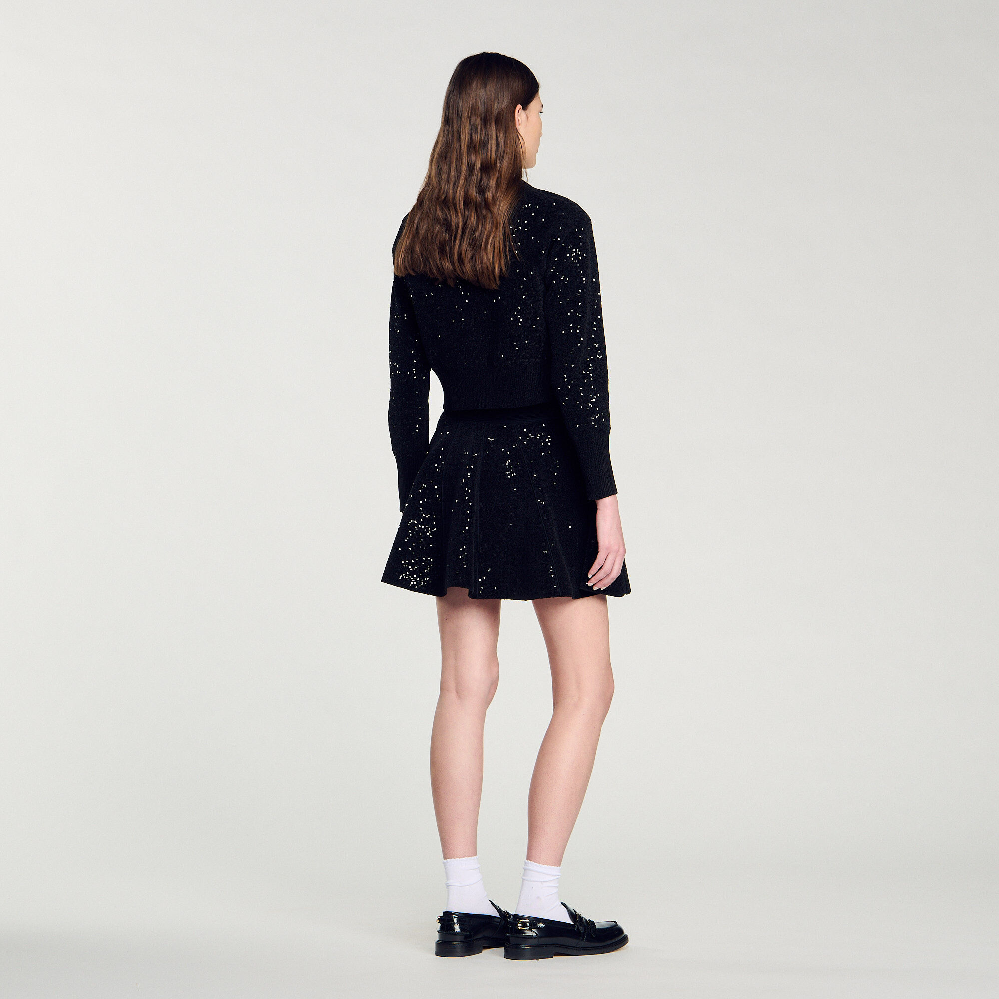 Sequinned velvet cardigan