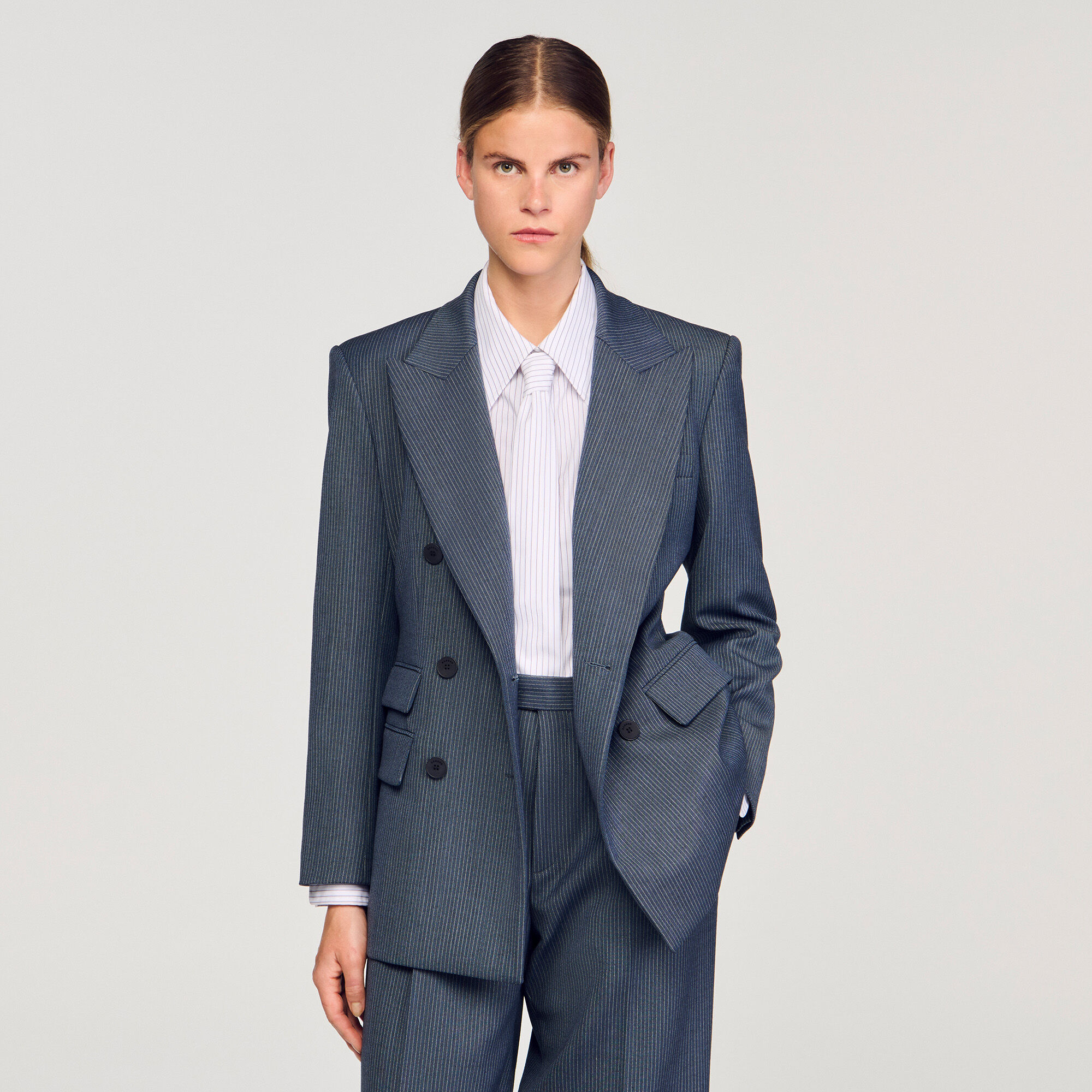 Striped tailored jacket