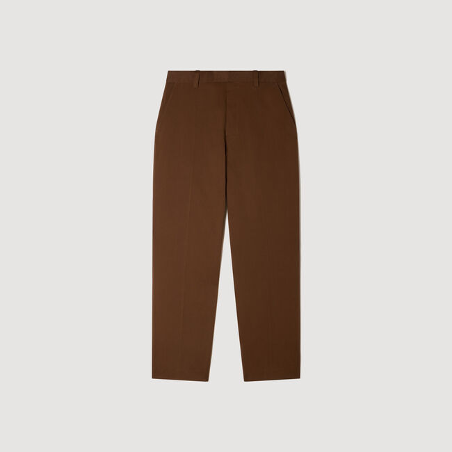 Wide-leg cotton trousers
