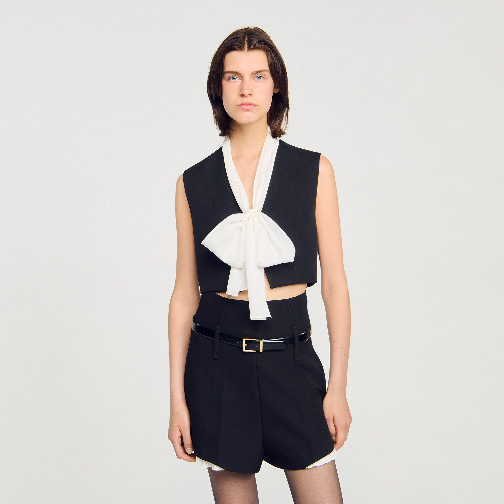 Bow neck crop top
