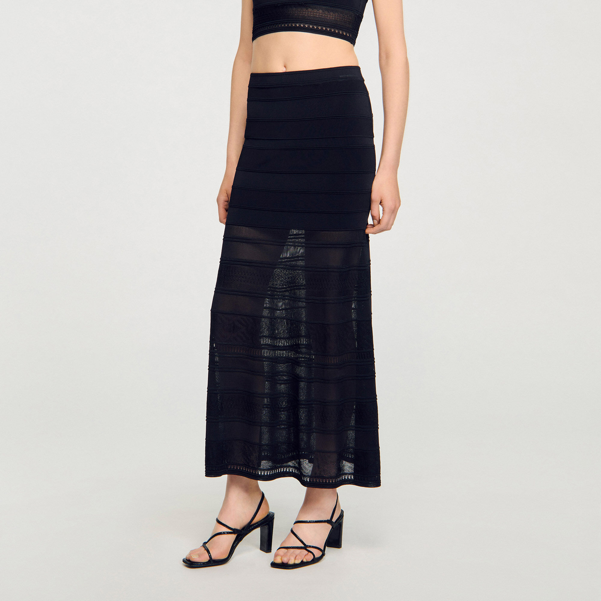 Long decorative knit skirt
