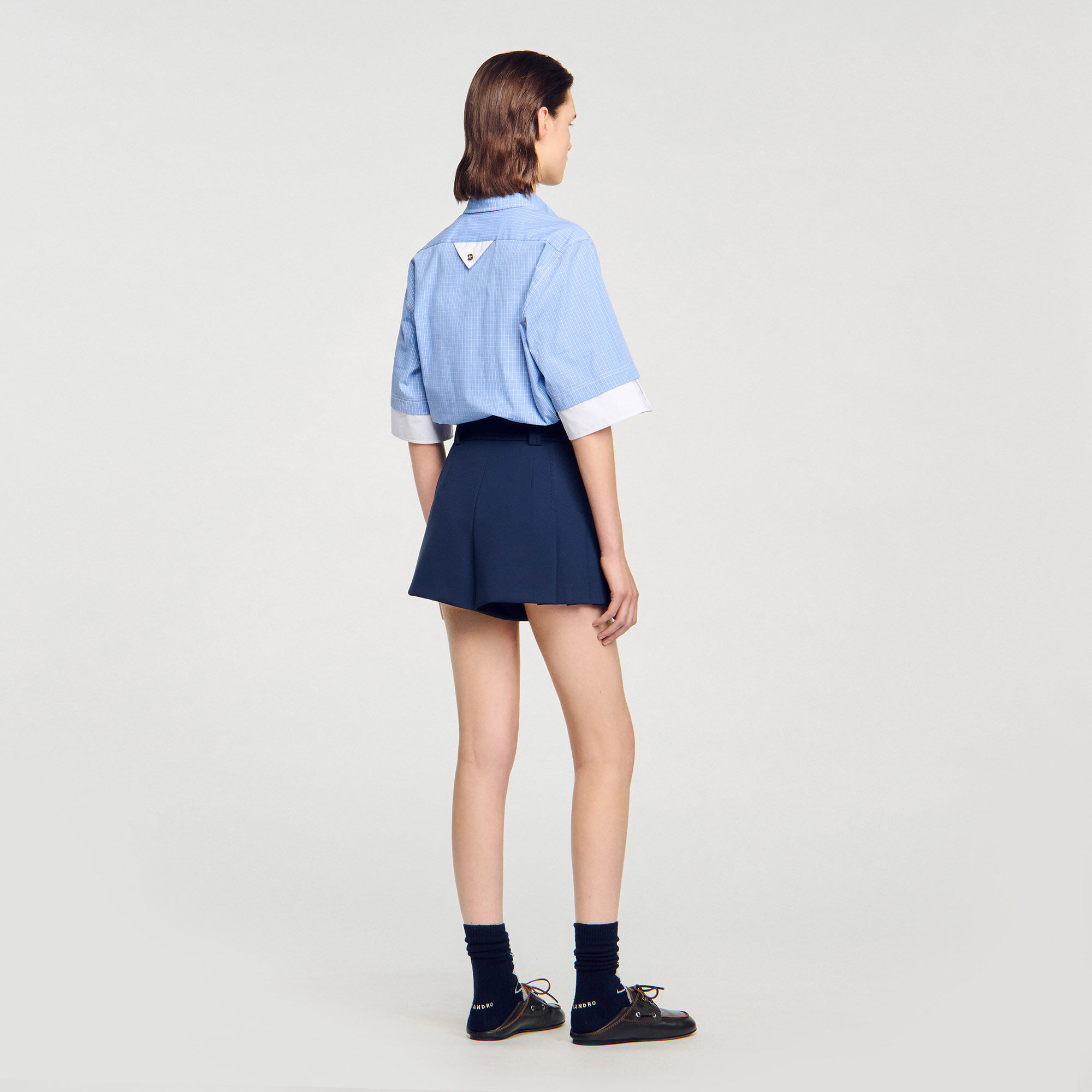 Tailored pleated shorts