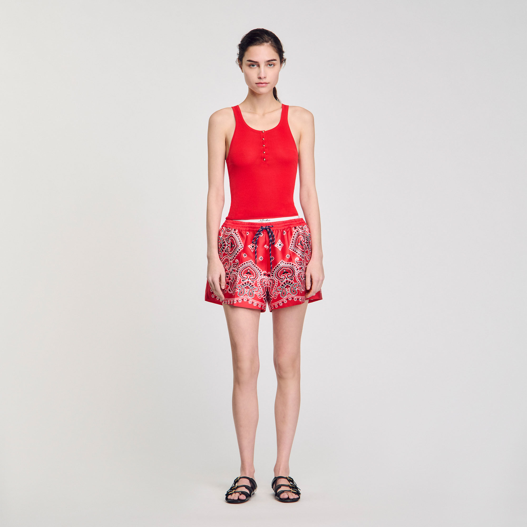 Rib knit vest top