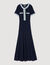 Knit and denim midi dress