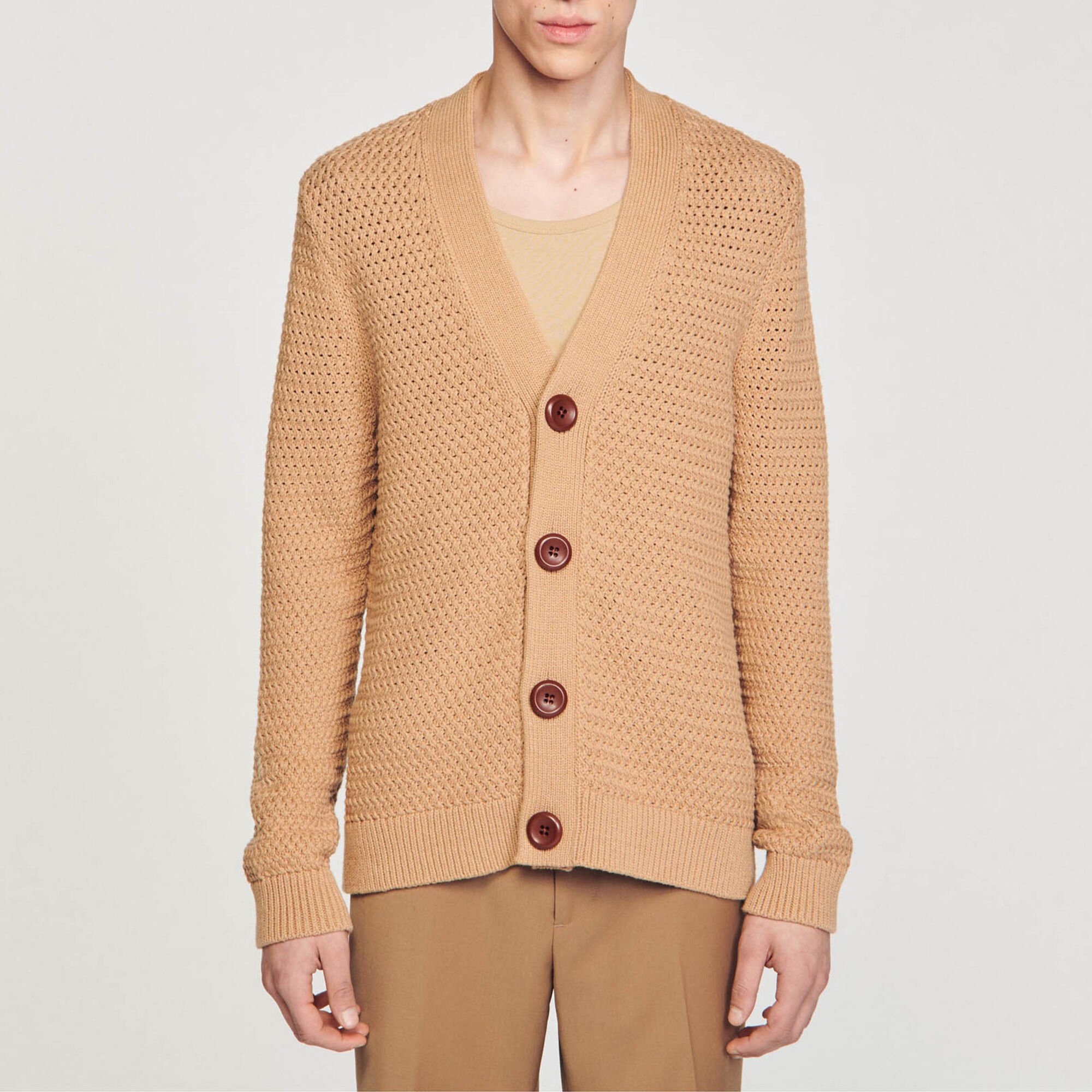 Openwork knit cardigan