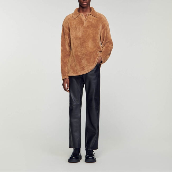 Terry knit polo shirt