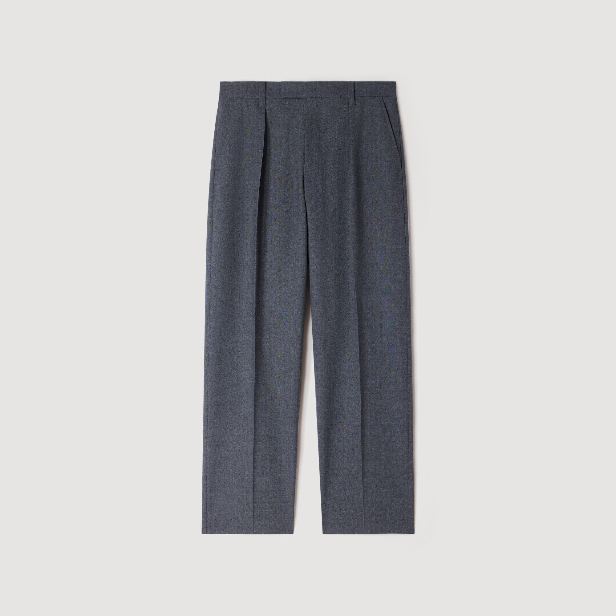 Wide-leg wool trousers