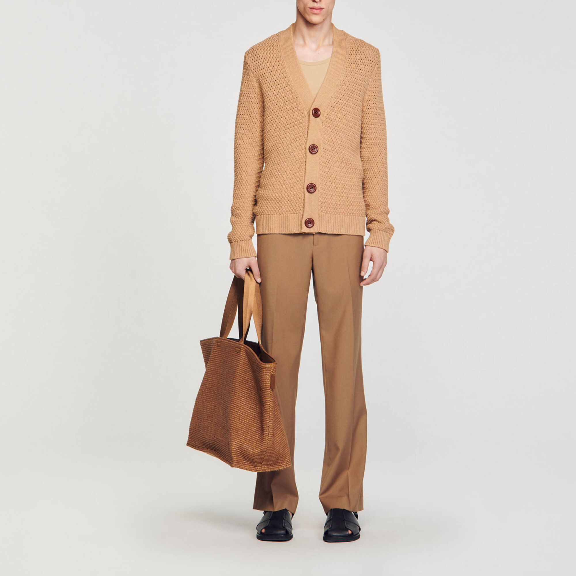 Openwork knit cardigan