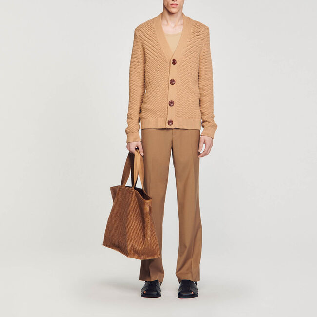 Openwork knit cardigan