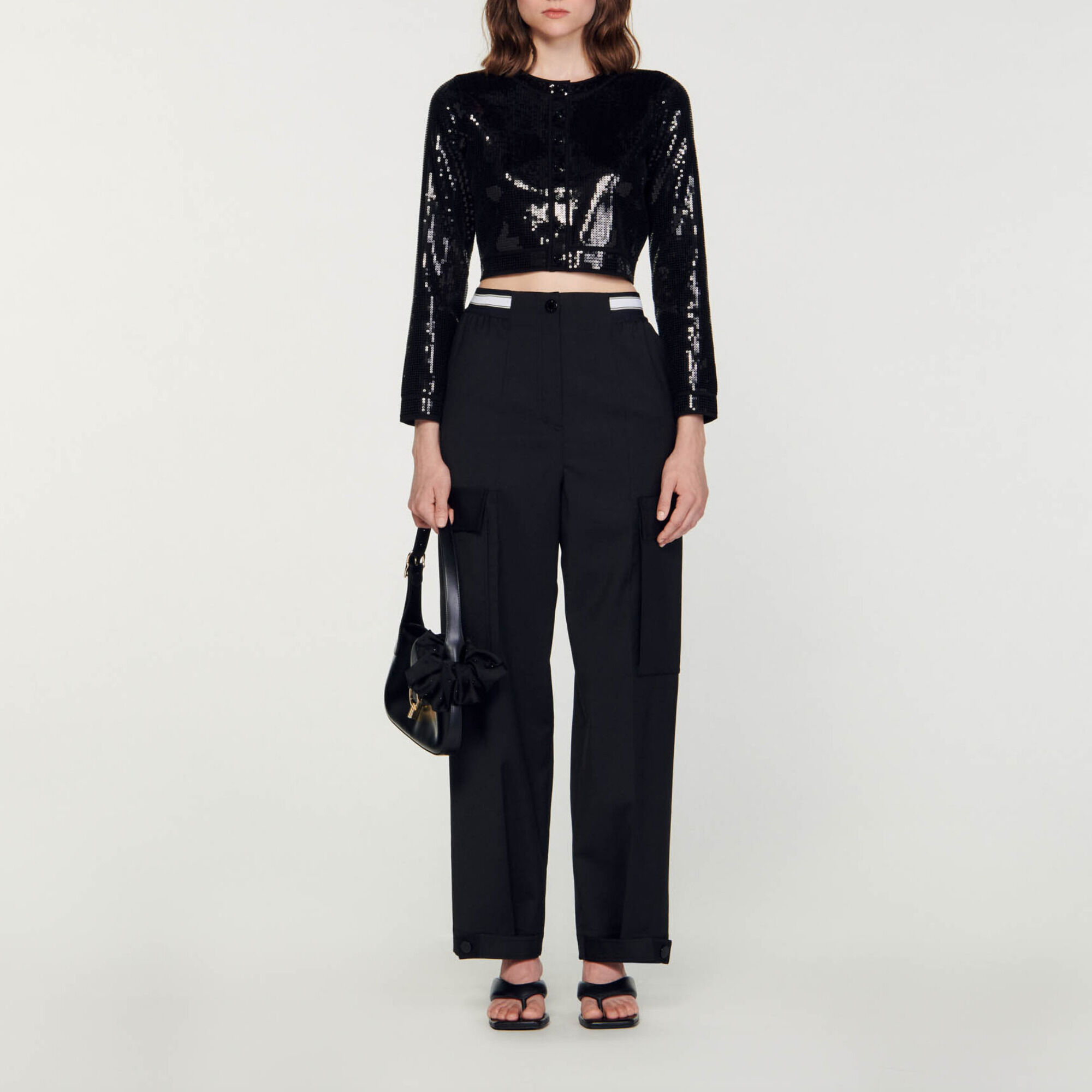 Wide-leg cargo trousers