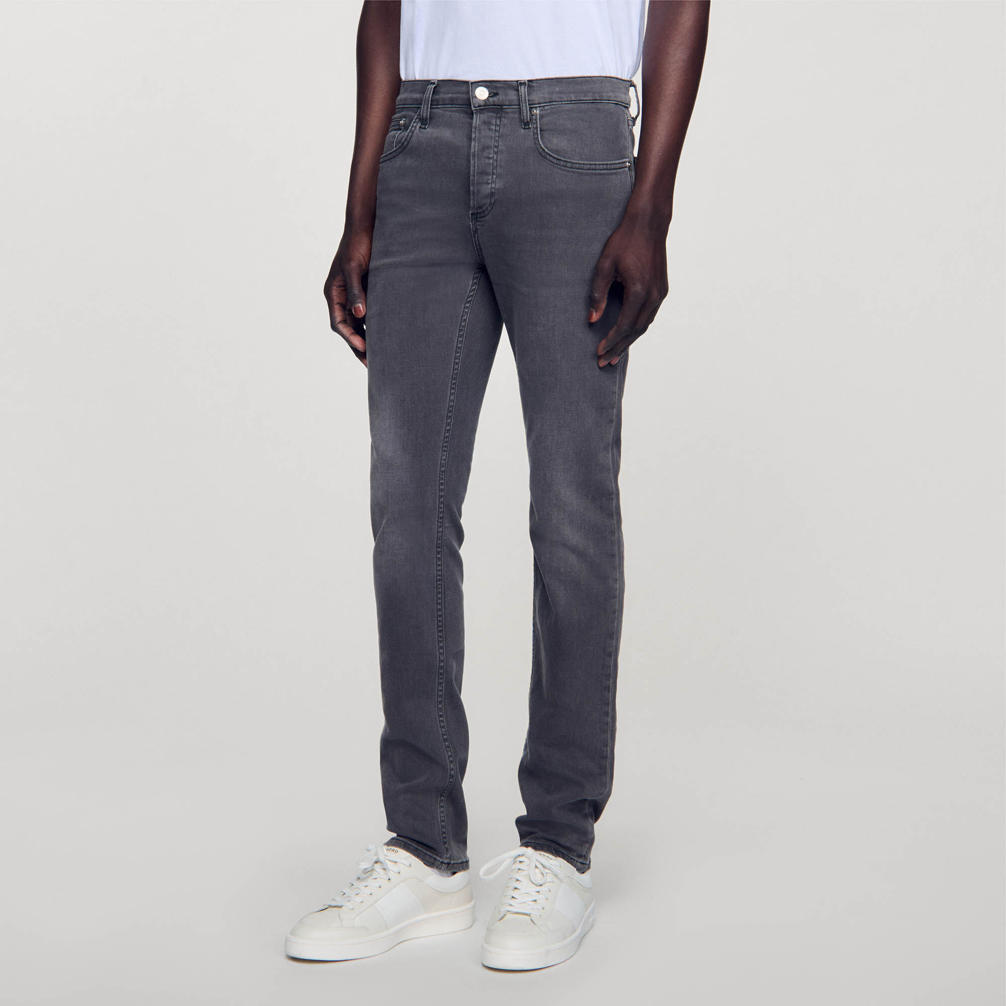 Washed grey jeans