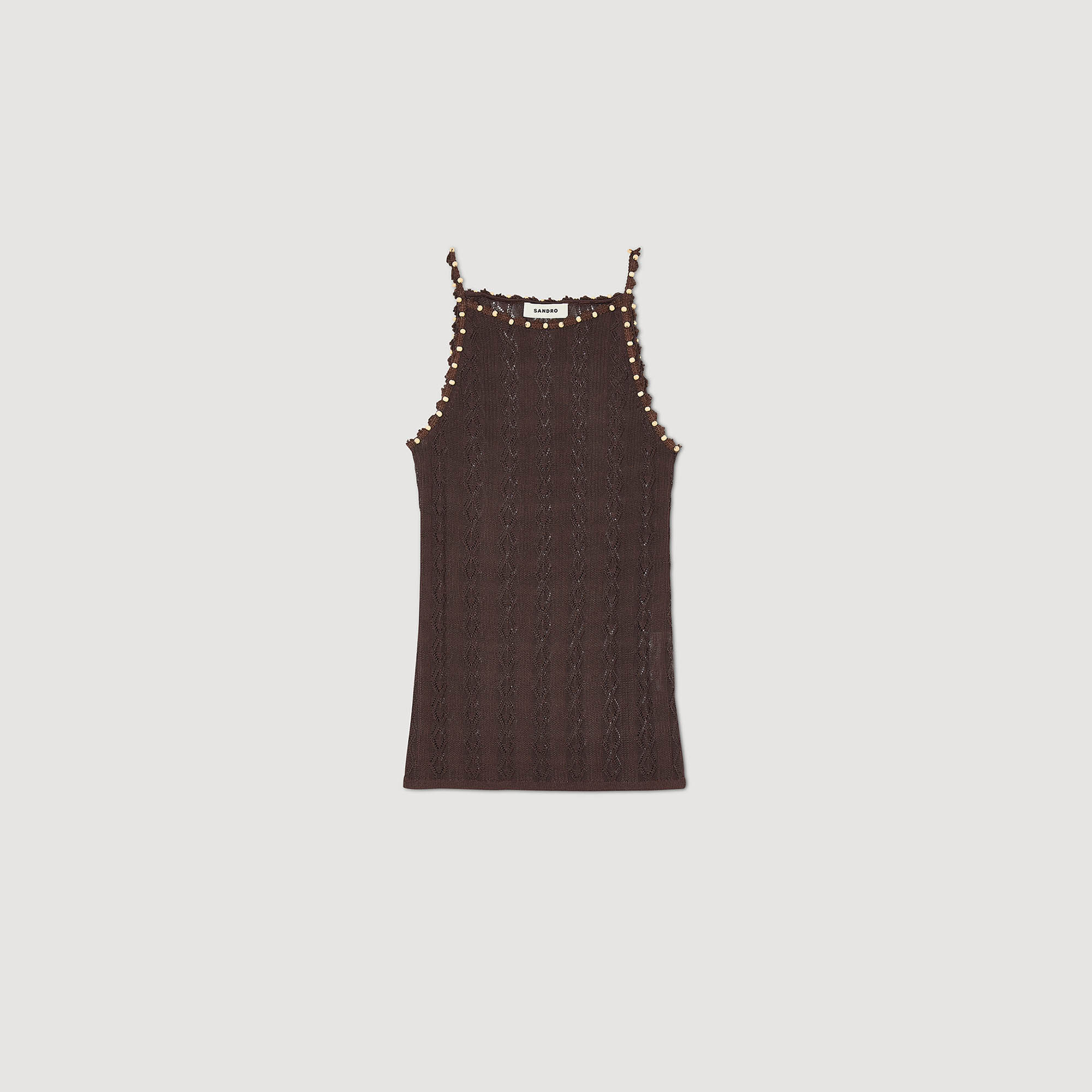 Beaded knit vest top