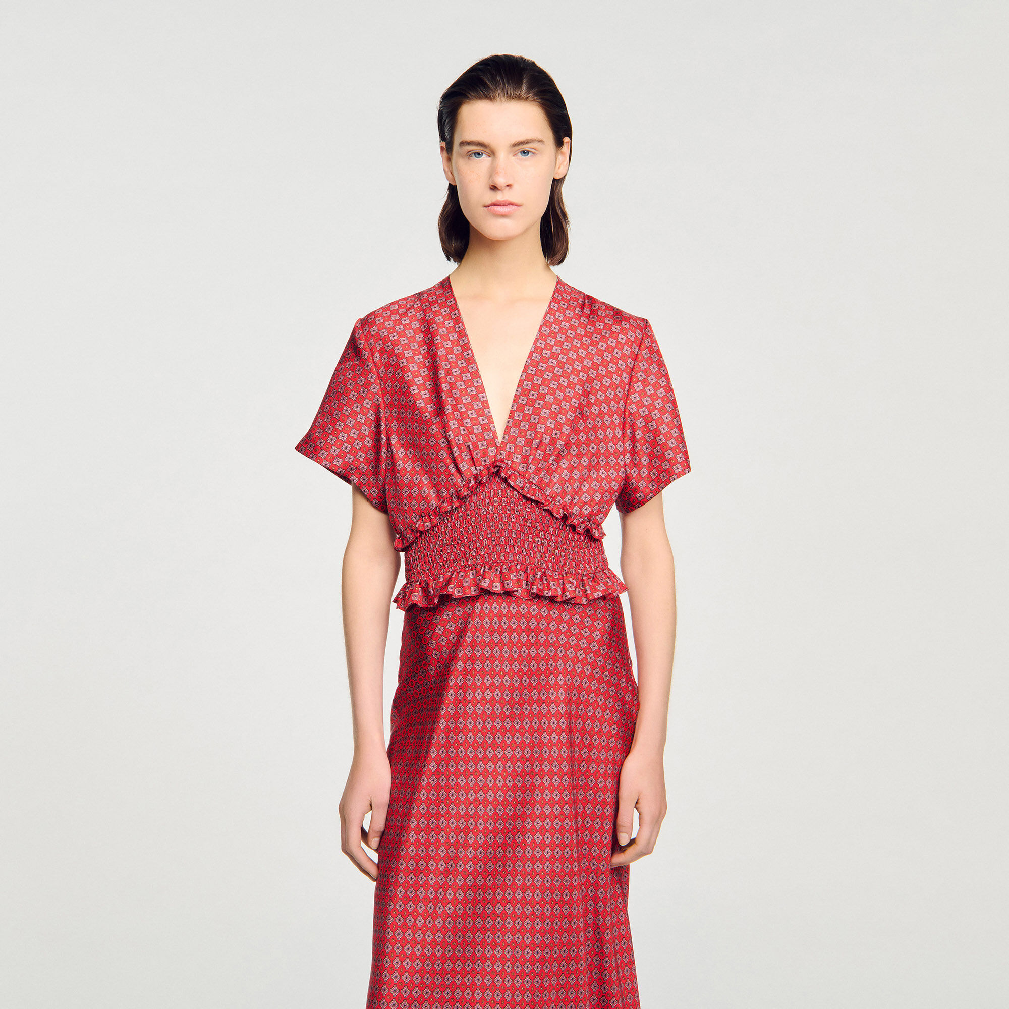 Scarf print maxi dress