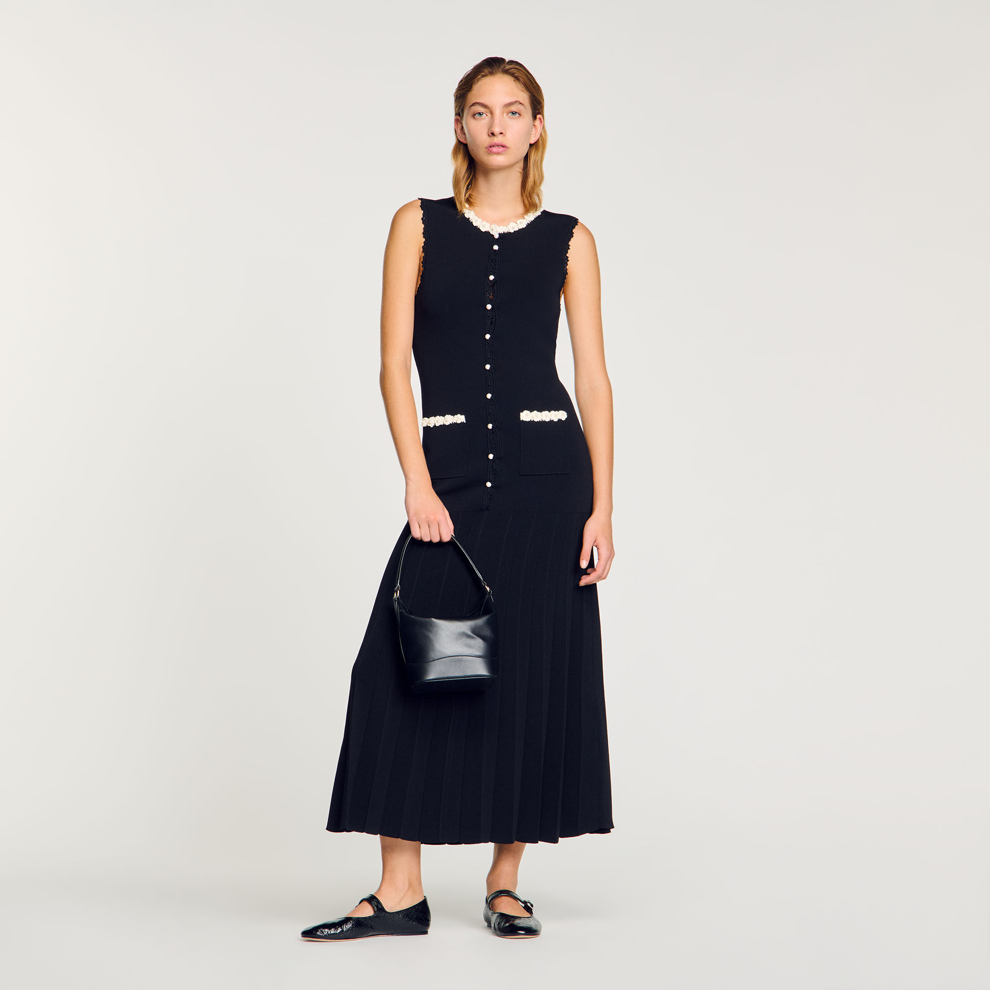 Long dress with crochet detailing