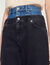 Two-tone double-waisted jeans