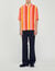 Flowing striped short-sleeved shirt