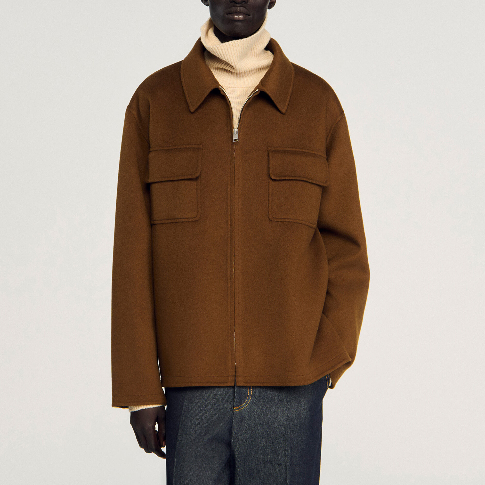 Zipped wool overshirt - Men | Sandro
