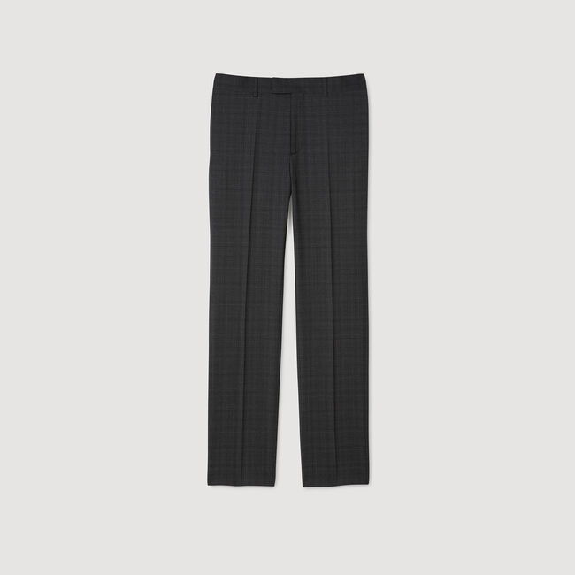 Checked wool trousers