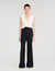 Satin stripe suit trousers