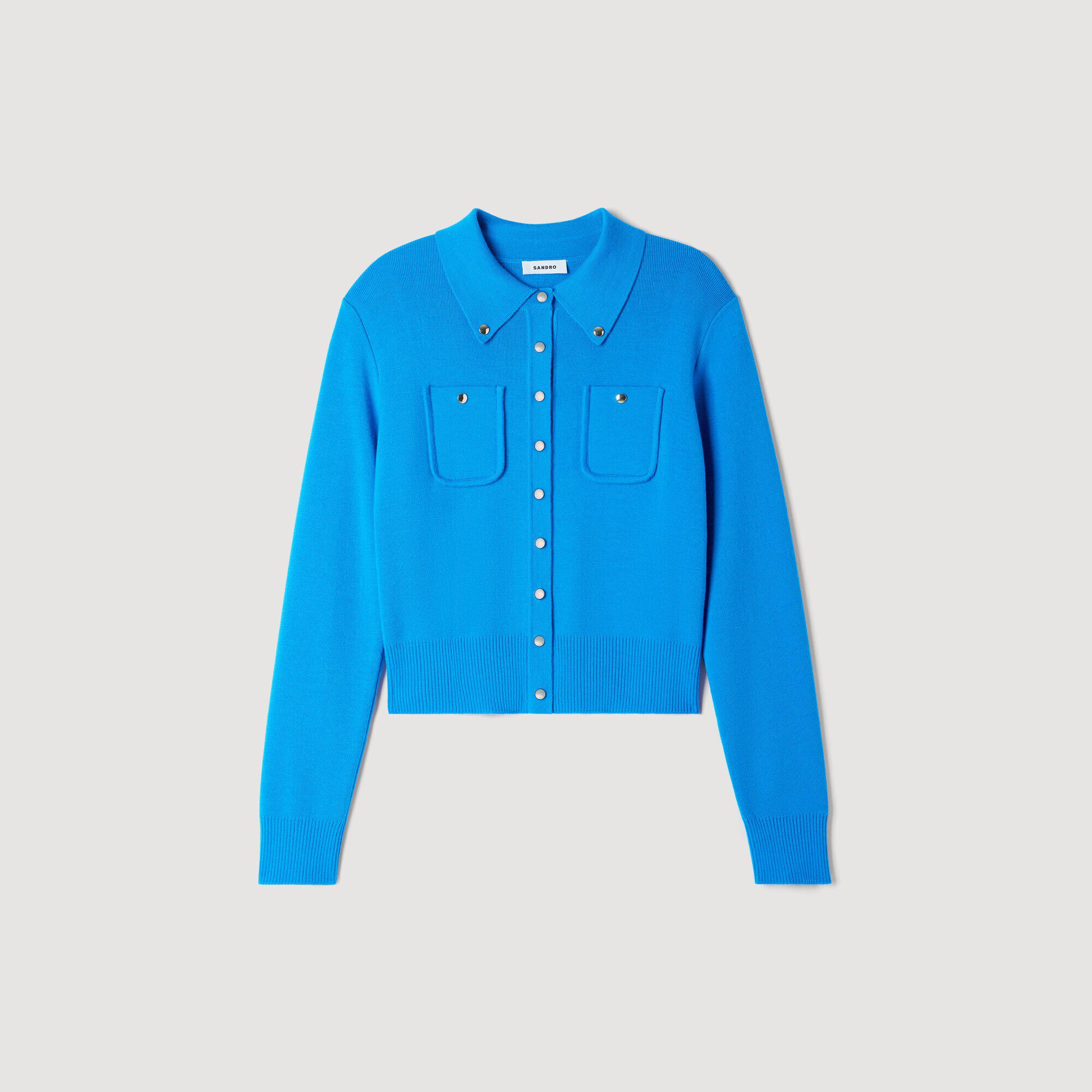 Cardigan with metal buttons