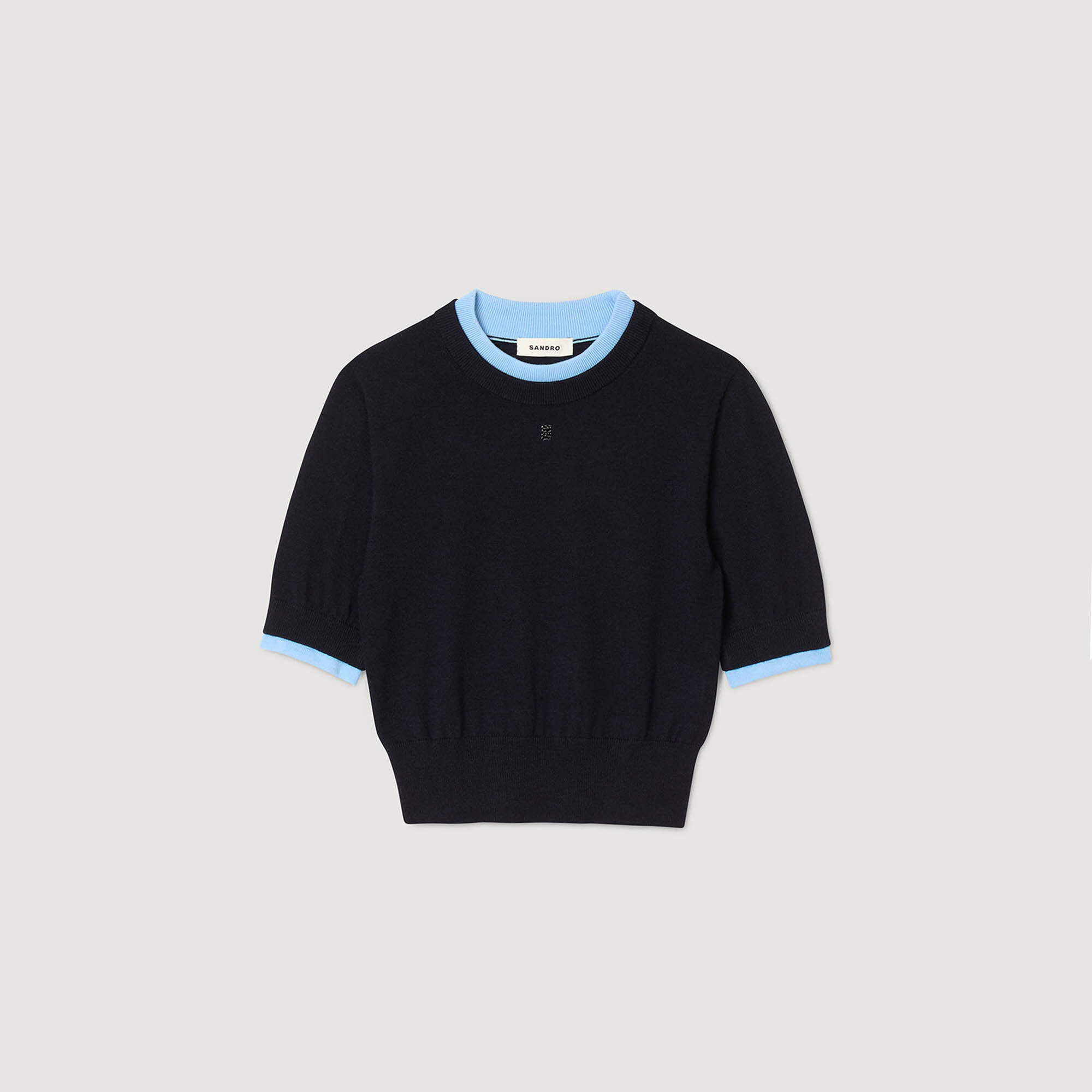 Two-tone cropped jumper