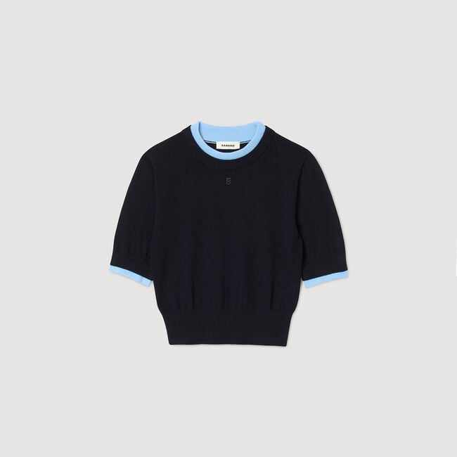 Two-tone cropped jumper