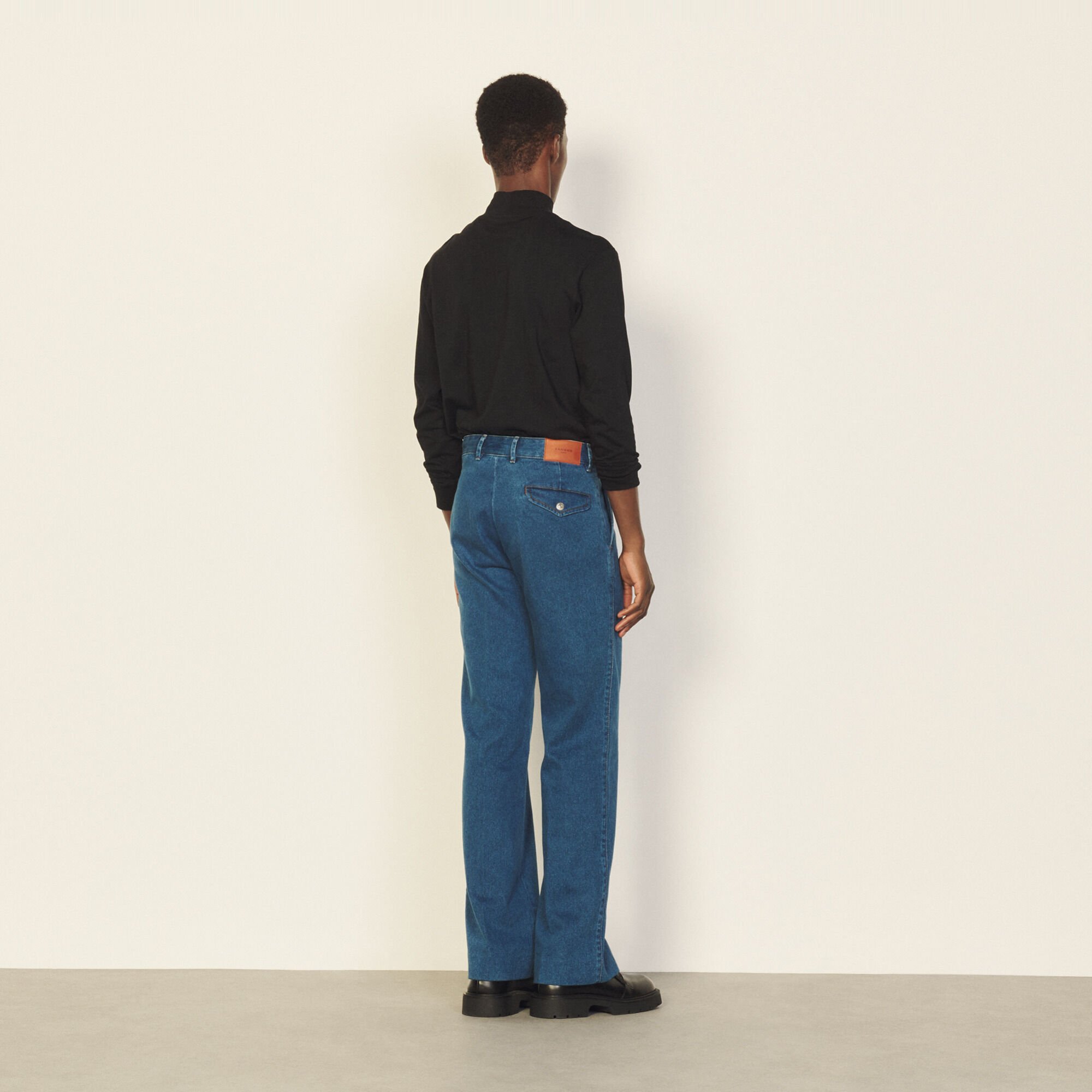 Slightly flared denim trousers