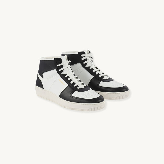 Leather high-top trainers