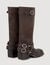 Leather buckle boots