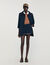 Short skirt with leather bands