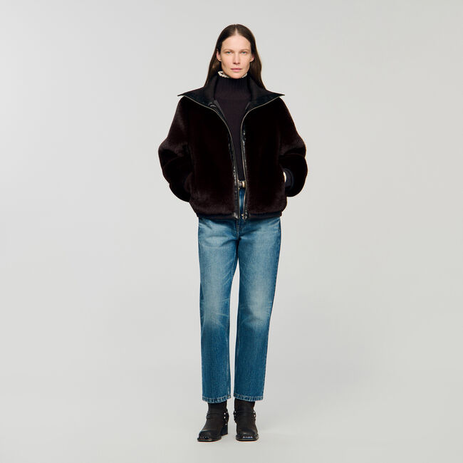 Short faux fur coat