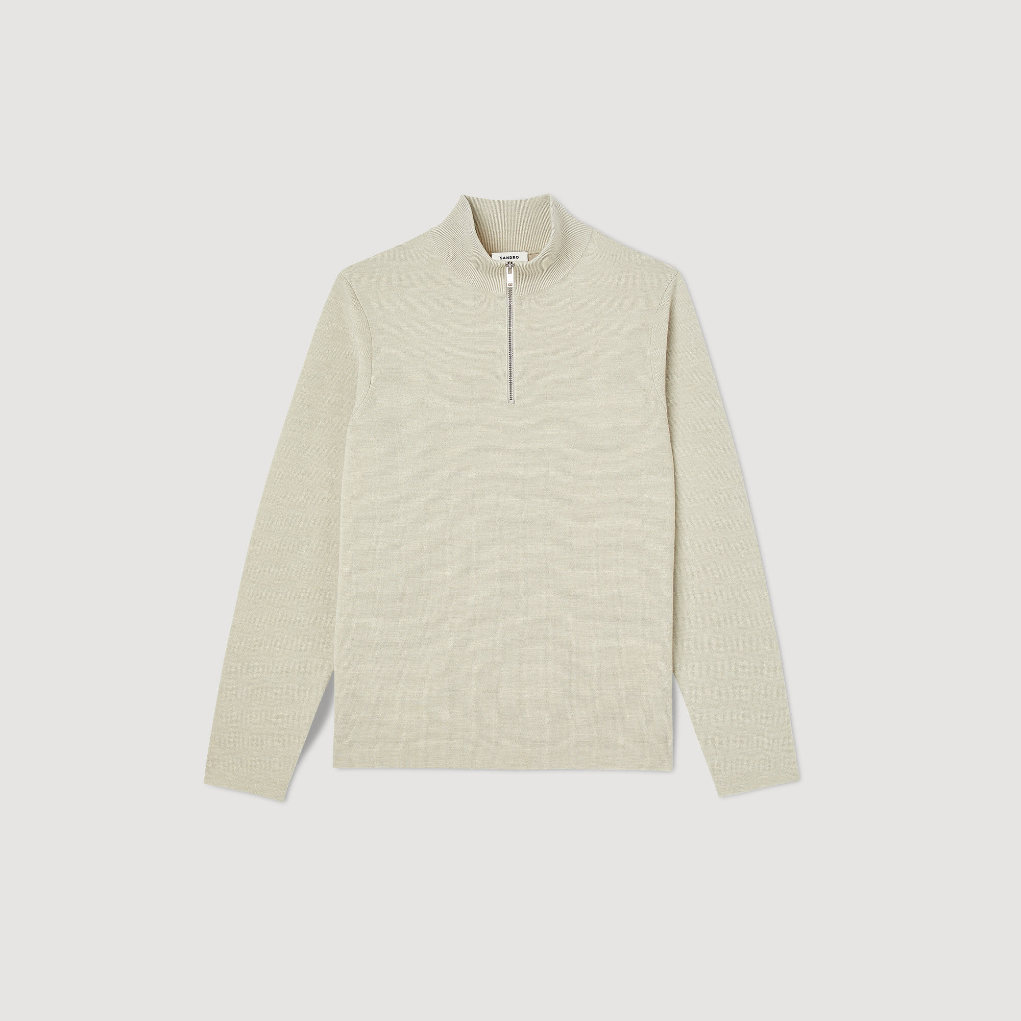 Wool jumper with zip collar