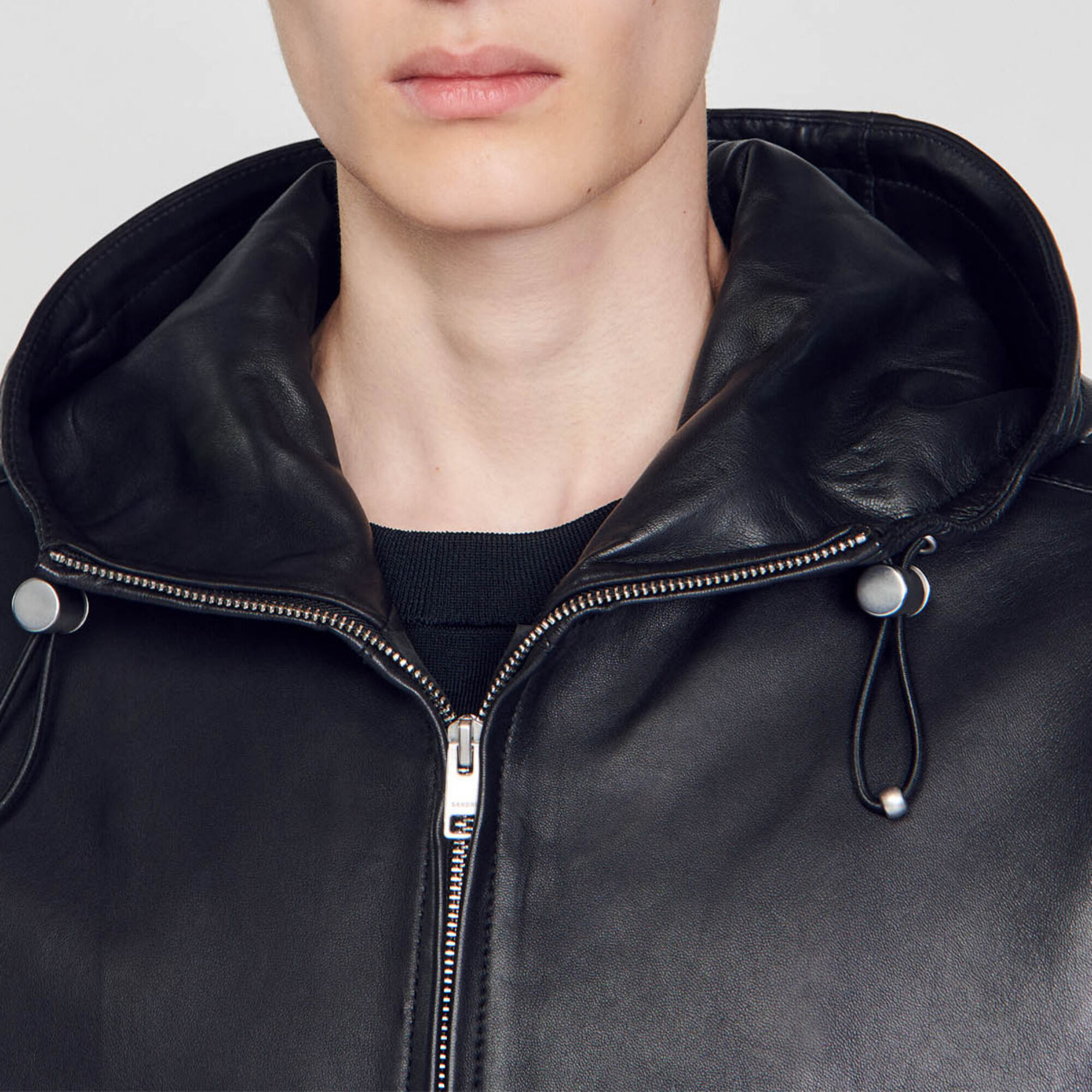 Oversized leather jacket - Men | Sandro