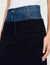 Dual-material denim and tweed skirt