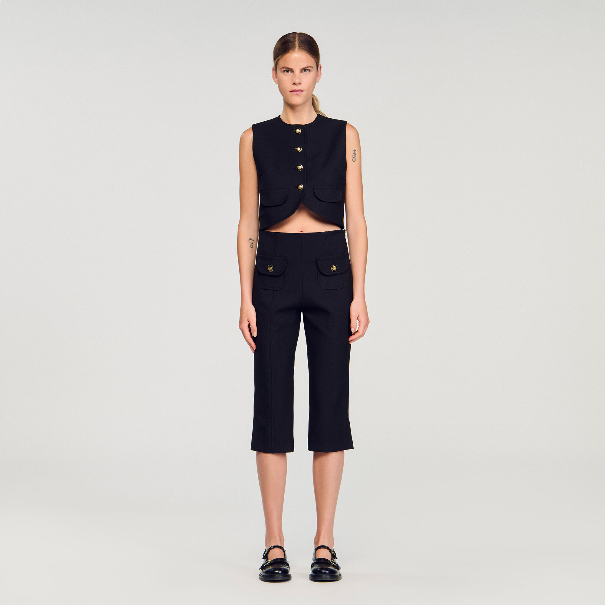 Buttoned crop top