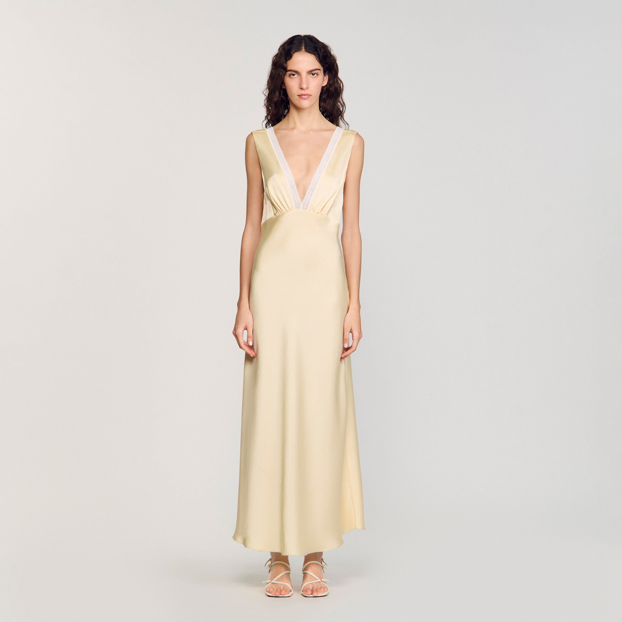 Satin-effect maxi dress