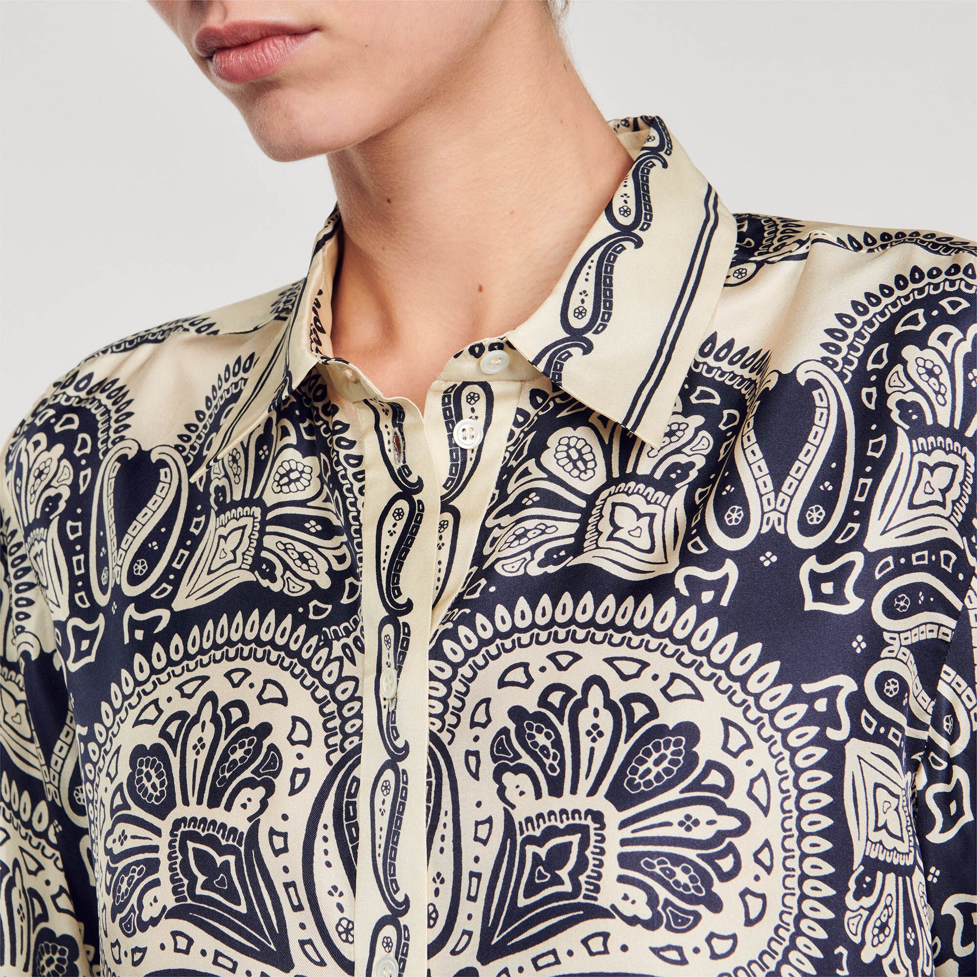 Patterned silk shirt