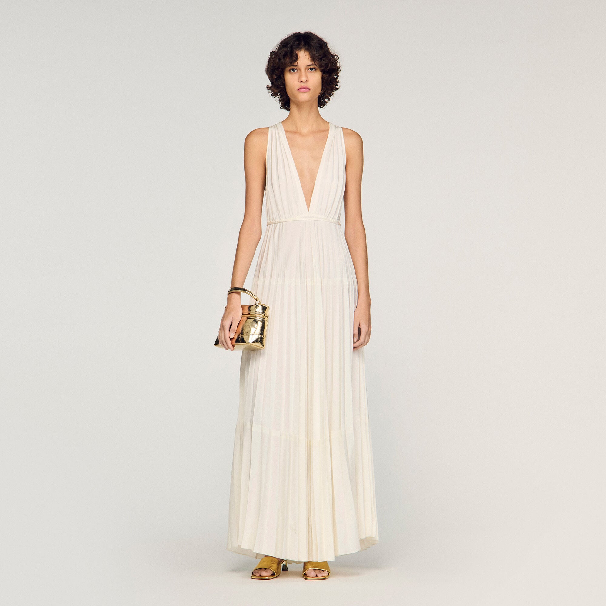 Pleated maxi dress
