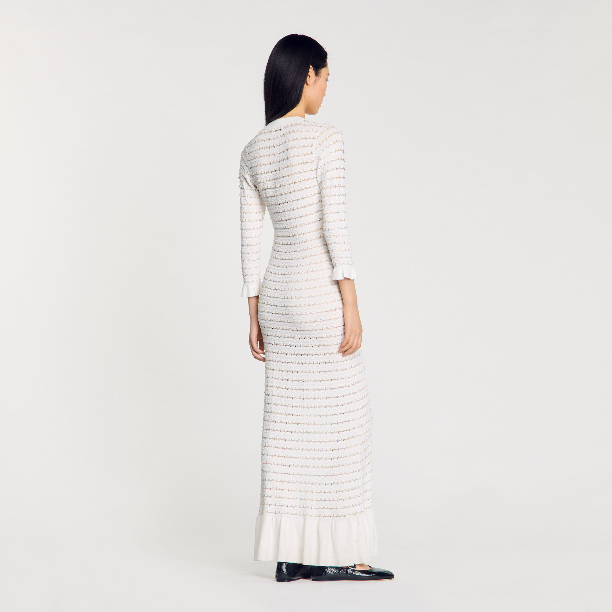 Maxi dress with pearl details
