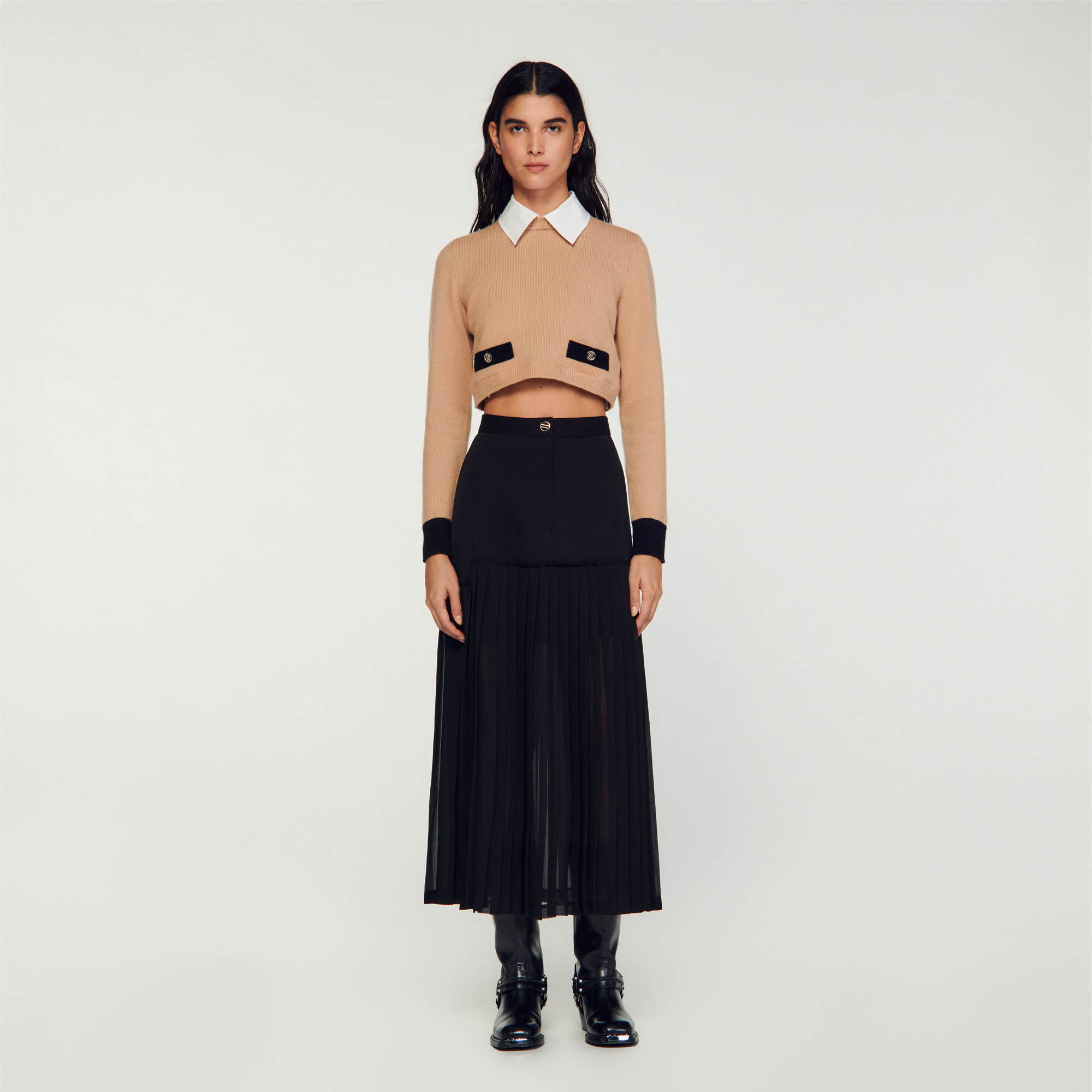 Pleated maxi skirt shop 9mm