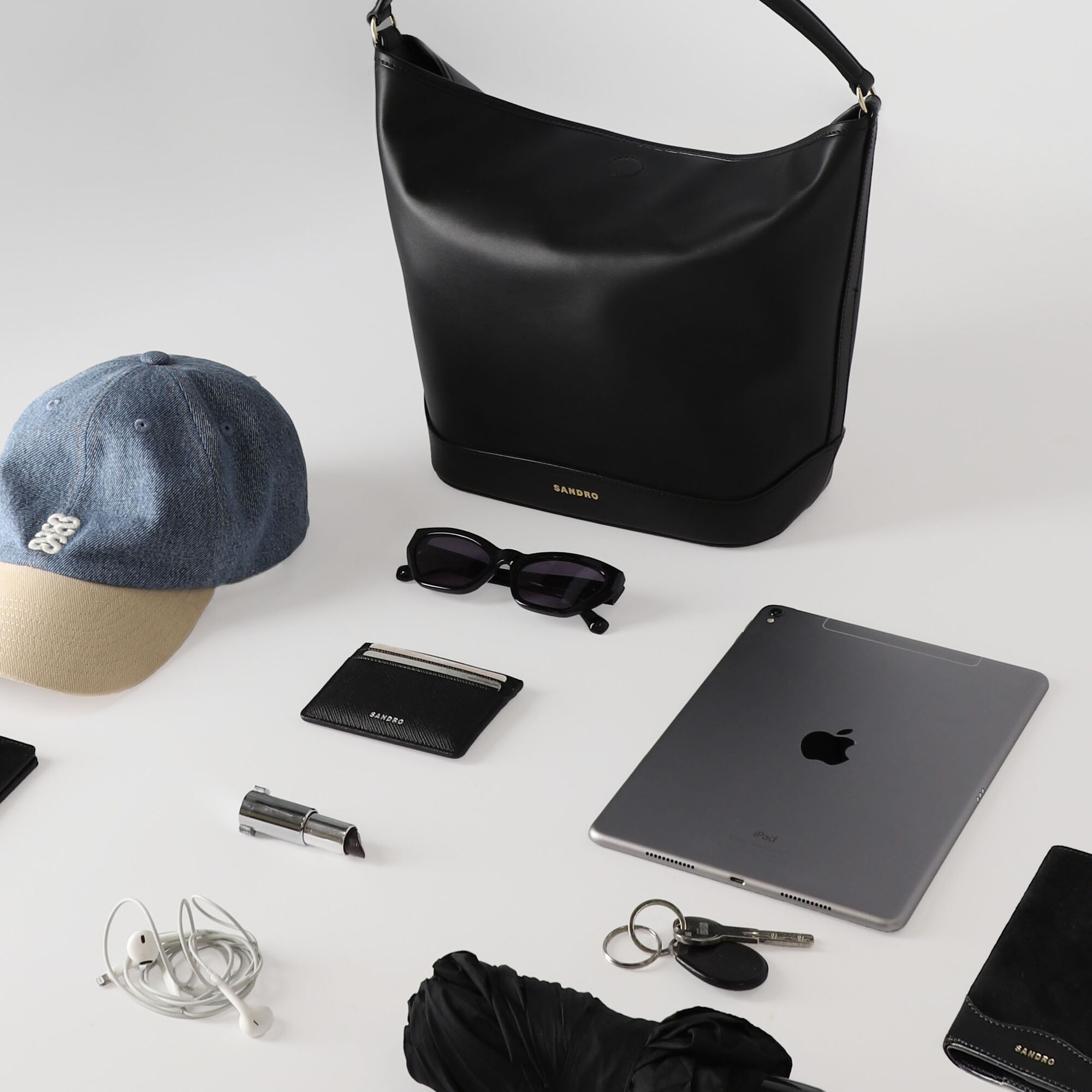Leather bucket bag