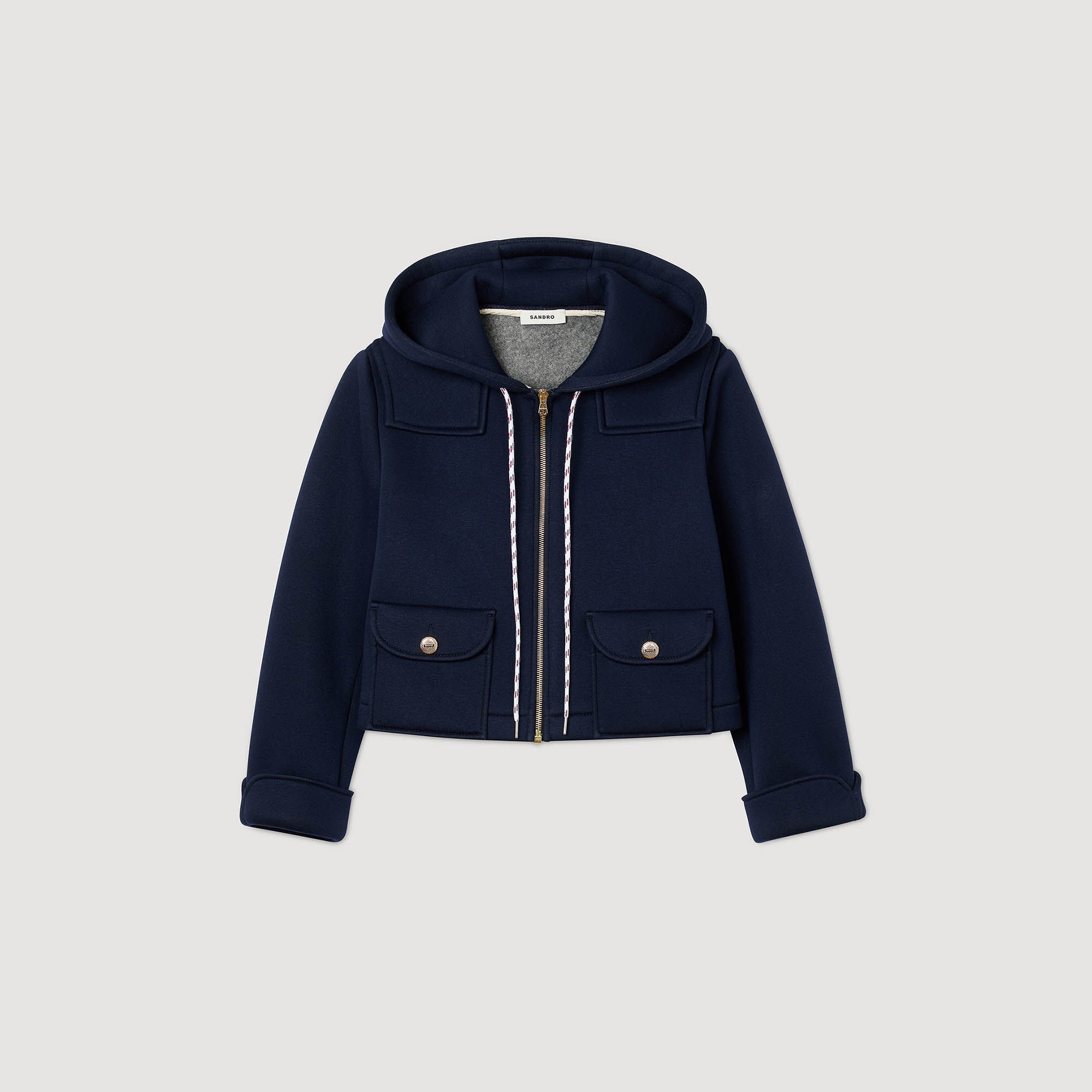 Technical hooded jacket