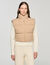 Short sleeveless wool puffer jacket