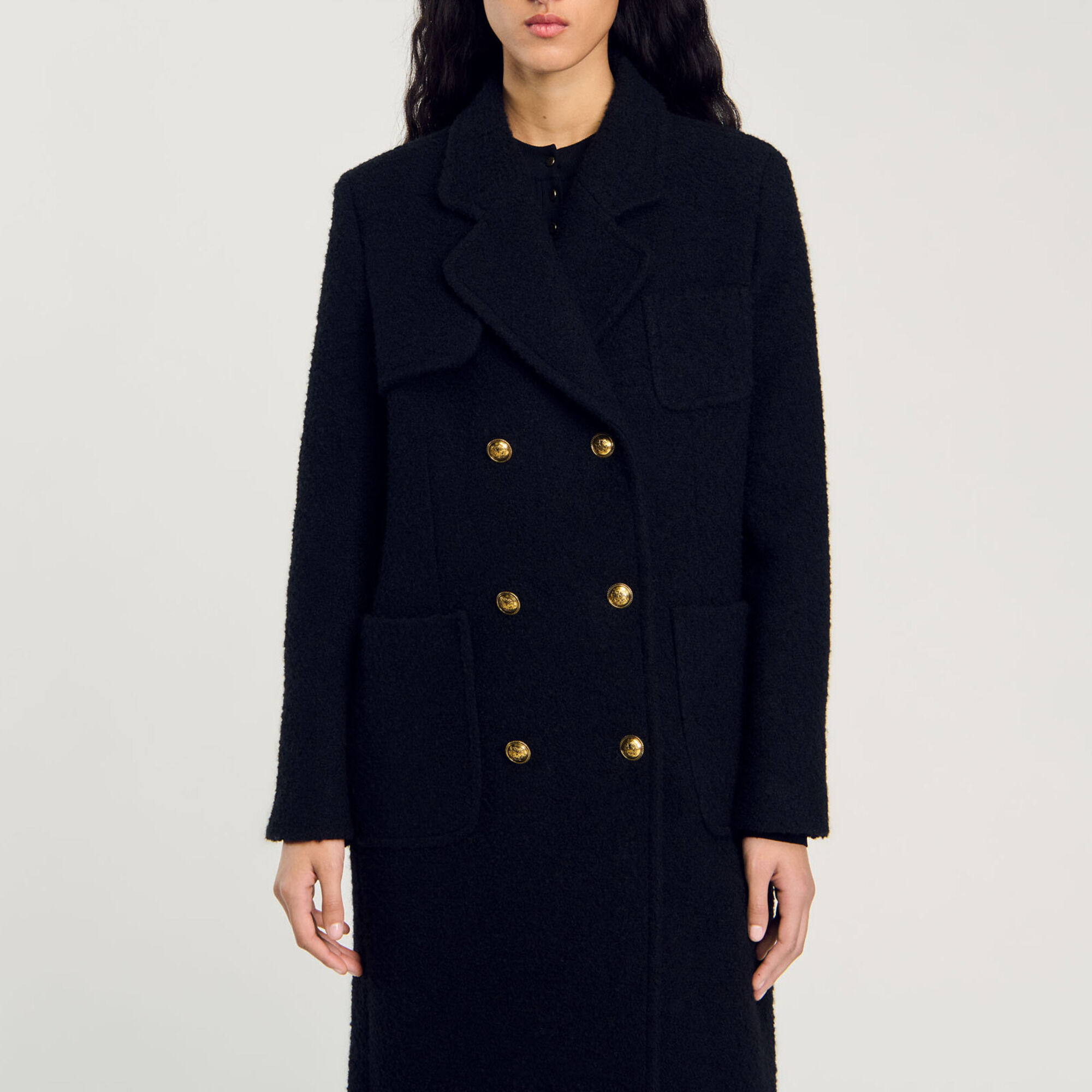 Long double-breasted coat