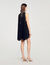 Short cape dress with rhinestones
